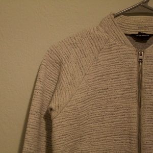 club monaco / soft bomber jacket / heathered white